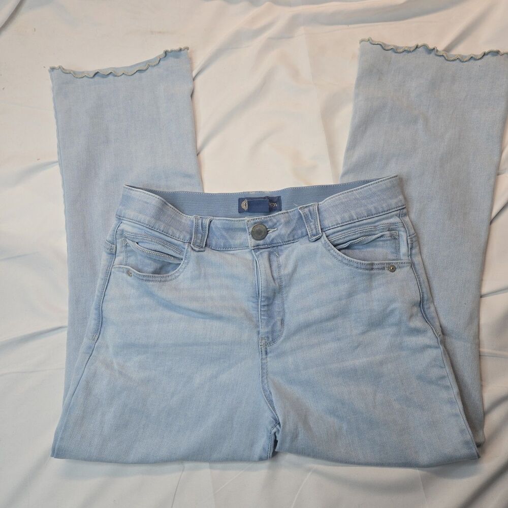 Democracy Ab Solution Scalloped Hem Jeans 10 Blue Y2K Denim Coastal Cowgirl Boho